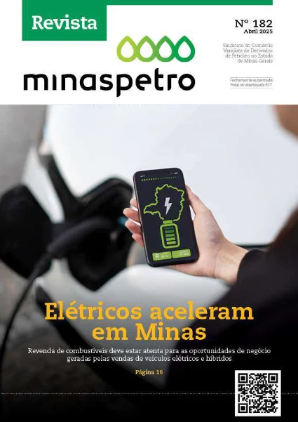 Capa da Revista Minaspetro sobre veículos elétricos em Minas.